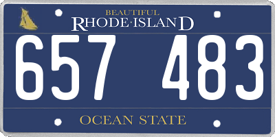 RI license plate 657483