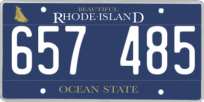 RI license plate 657485