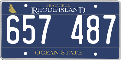 RI license plate 657487