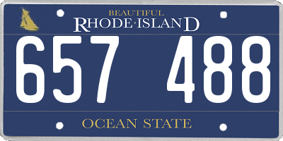 RI license plate 657488