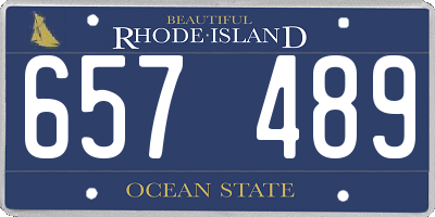 RI license plate 657489