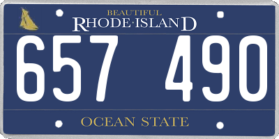 RI license plate 657490