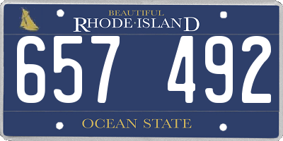 RI license plate 657492