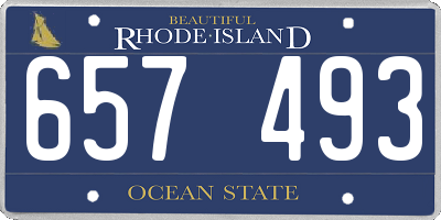 RI license plate 657493