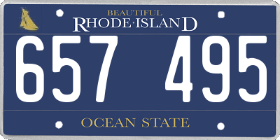 RI license plate 657495