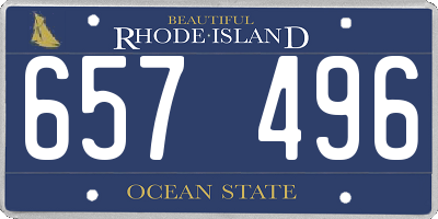 RI license plate 657496
