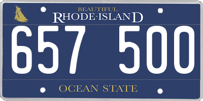 RI license plate 657500