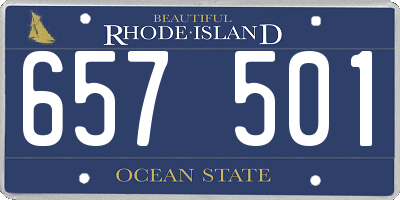 RI license plate 657501