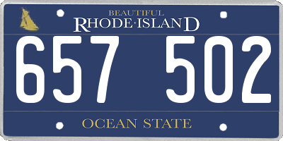 RI license plate 657502