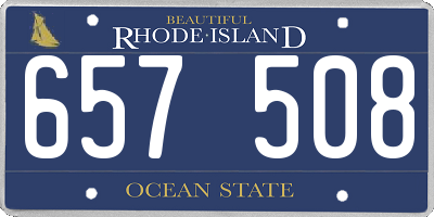 RI license plate 657508