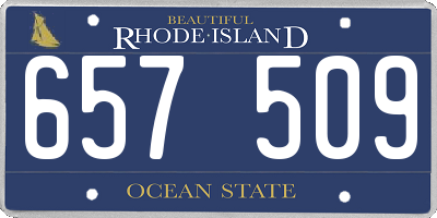 RI license plate 657509