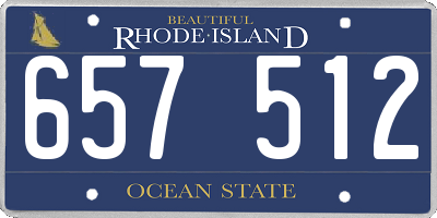 RI license plate 657512