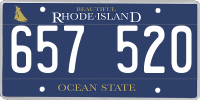 RI license plate 657520
