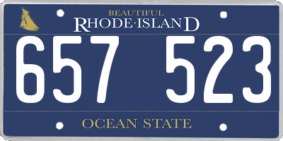 RI license plate 657523