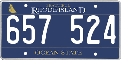 RI license plate 657524
