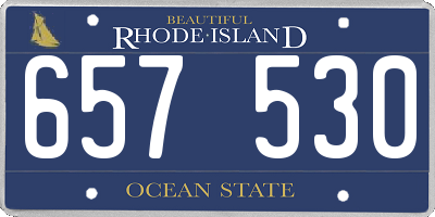 RI license plate 657530