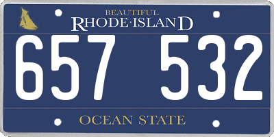 RI license plate 657532