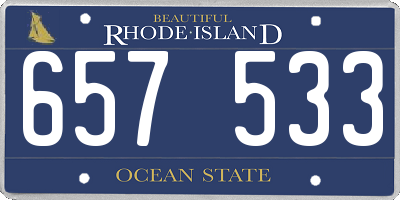 RI license plate 657533