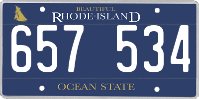 RI license plate 657534