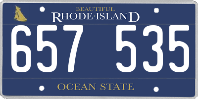 RI license plate 657535