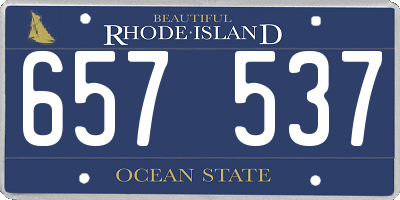 RI license plate 657537