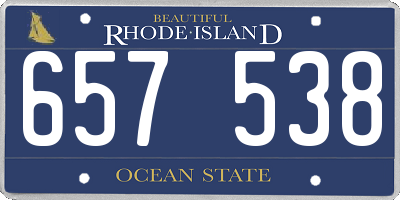 RI license plate 657538