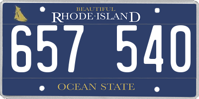 RI license plate 657540