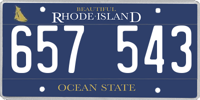 RI license plate 657543