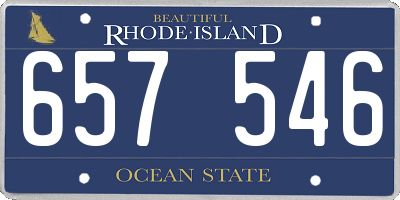 RI license plate 657546