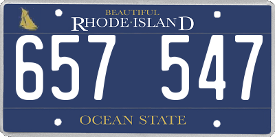RI license plate 657547