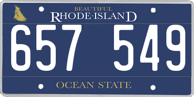 RI license plate 657549