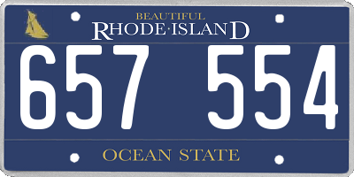 RI license plate 657554