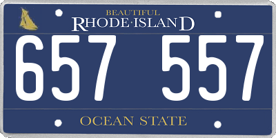 RI license plate 657557