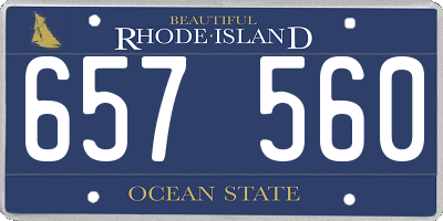 RI license plate 657560