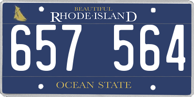 RI license plate 657564