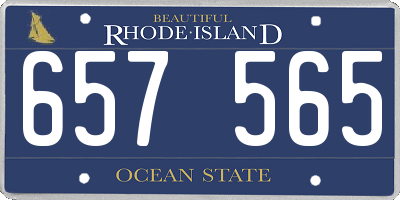 RI license plate 657565