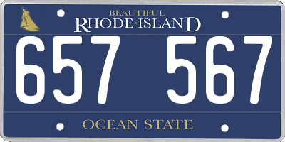 RI license plate 657567