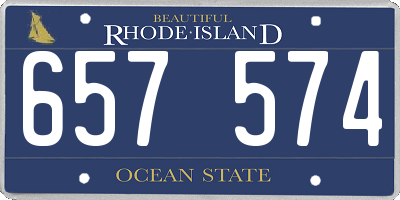 RI license plate 657574
