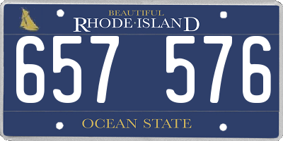RI license plate 657576