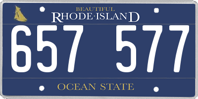 RI license plate 657577