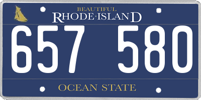 RI license plate 657580