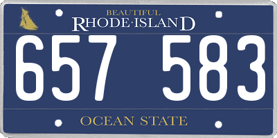 RI license plate 657583