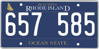 RI license plate 657585