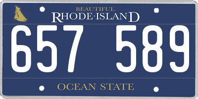RI license plate 657589