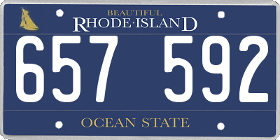 RI license plate 657592