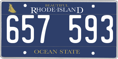 RI license plate 657593