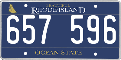RI license plate 657596