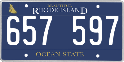 RI license plate 657597