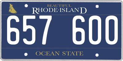 RI license plate 657600