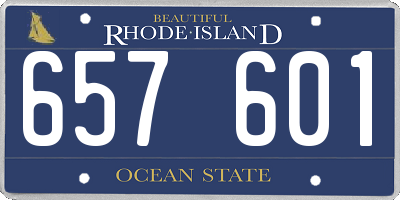 RI license plate 657601